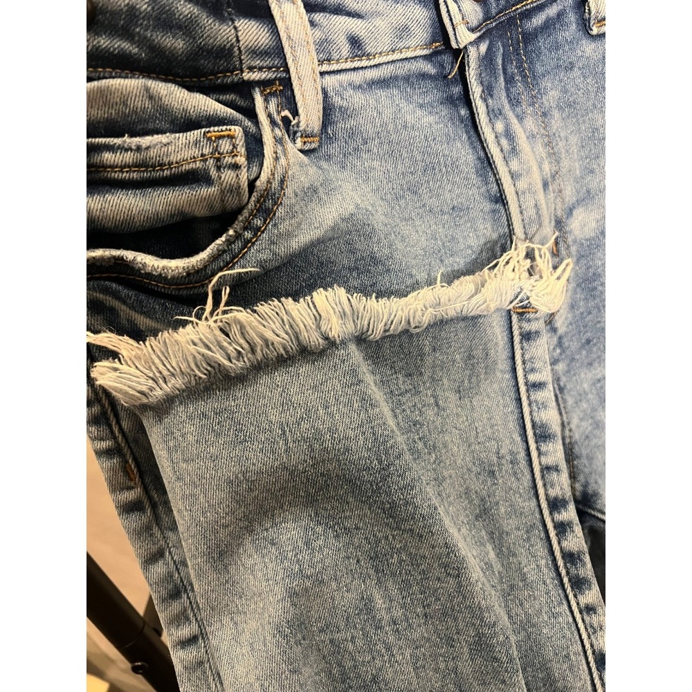 VERVET Distressed Light Wash High Rise Straight Leg Denim Size 27 - Picture 4 of 4